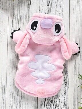 🆕️ Lilo And Stitch Pink Angel Plush Animal Costume Dog Cat Hoodie